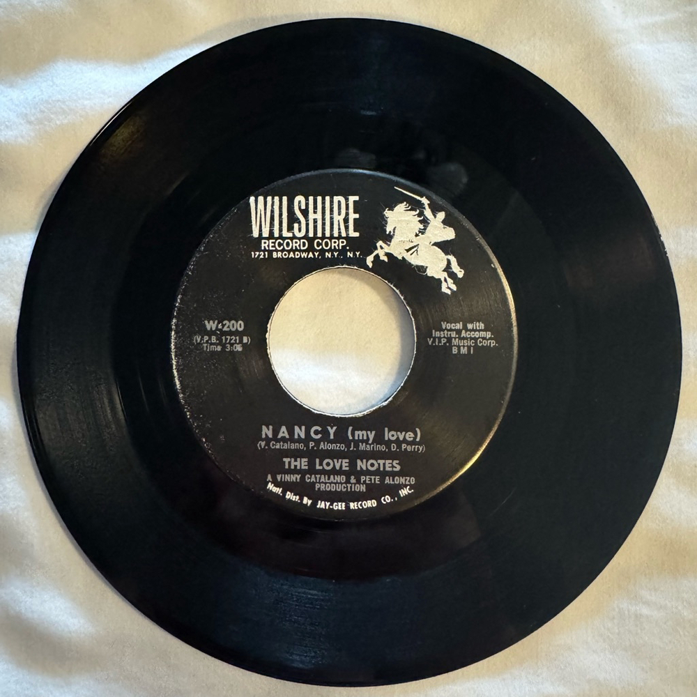 Rare Doo-Wop 45 RPM The Love Notes “Our Songs of Love” / “Nancy (My Love)”